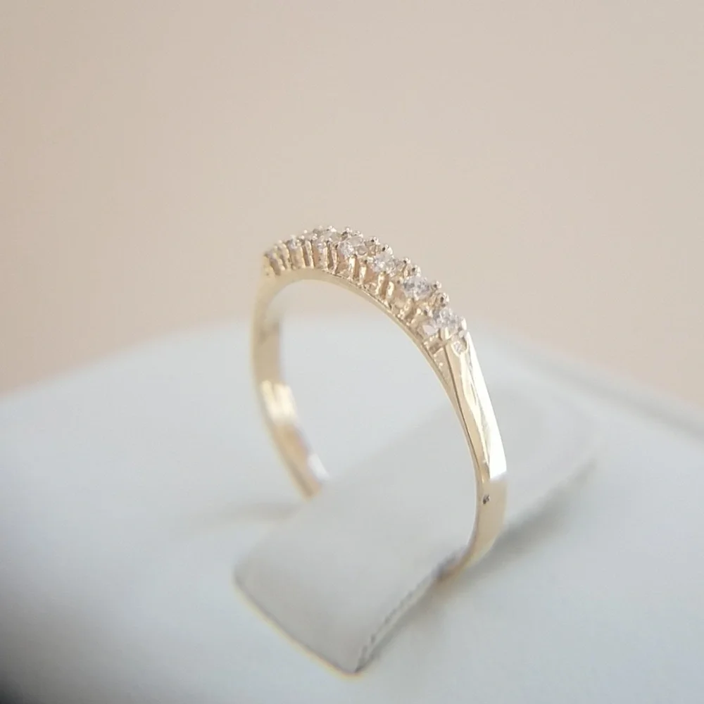 tiny 14k Yellow gold Children CZ Pinky Ring